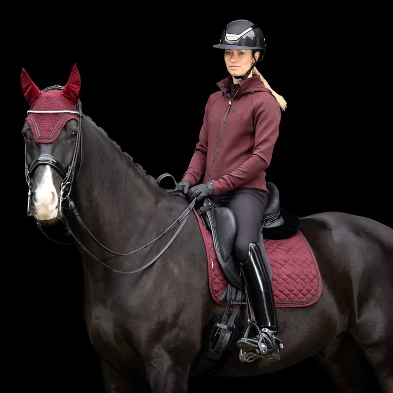 LeMieux Crystal Suede Dressage Saddle Pad - Burgundy-1