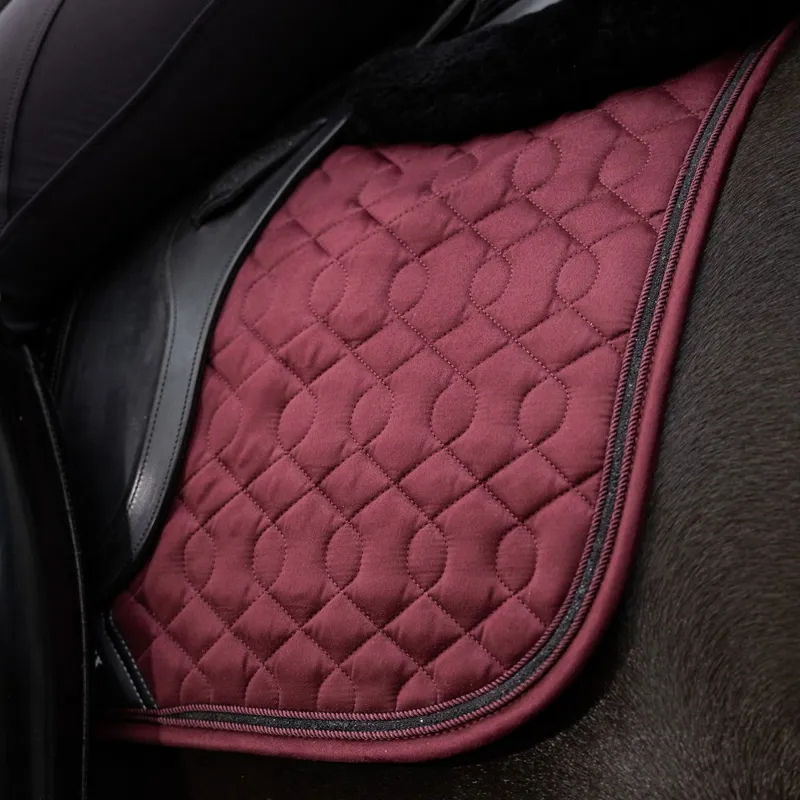 LeMieux Crystal Suede Dressage Saddle Pad - Burgundy-2
