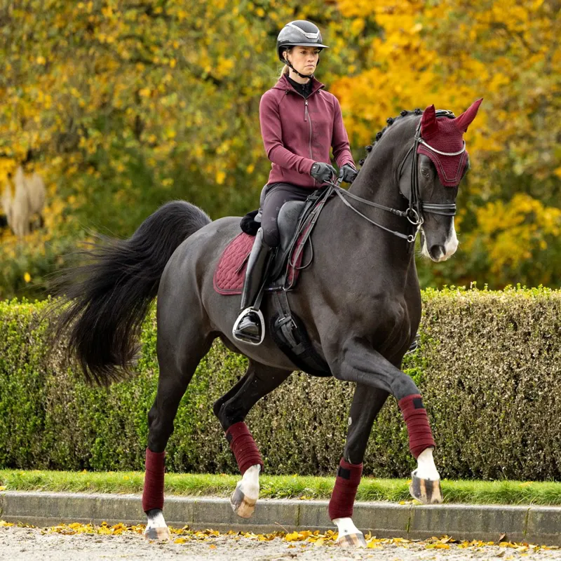 LeMieux Crystal Suede Dressage Saddle Pad - Burgundy-3