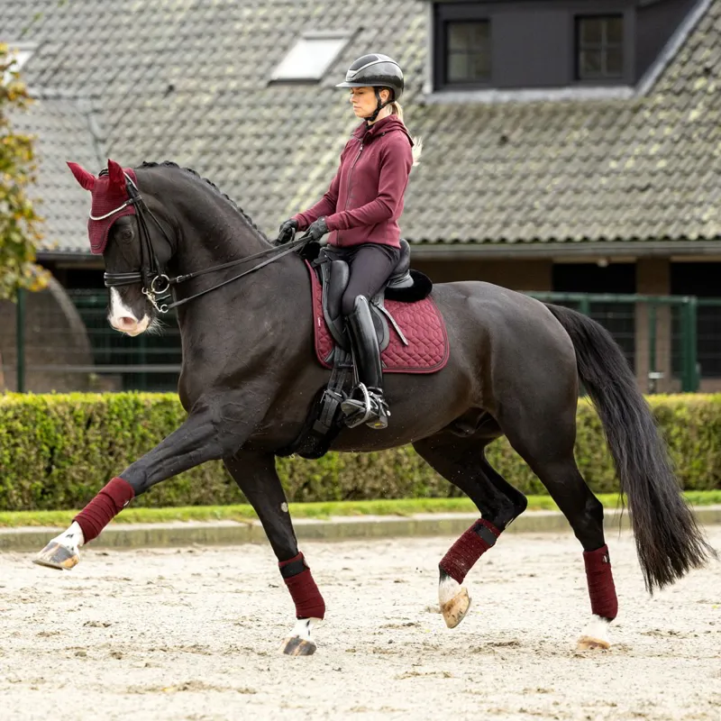 LeMieux Crystal Suede Dressage Saddle Pad - Burgundy-4