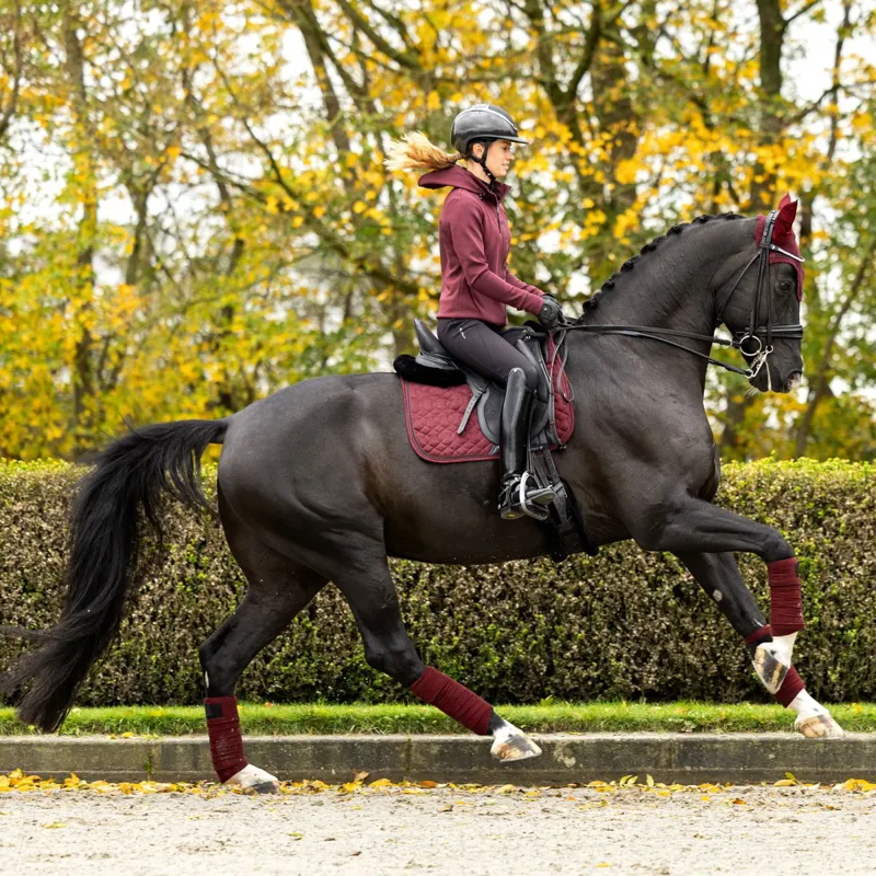 LeMieux Crystal Suede Dressage Saddle Pad - Burgundy-5