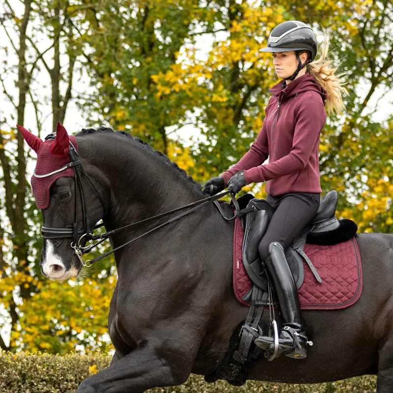 LeMieux Crystal Suede Dressage Saddle Pad - Burgundy-6