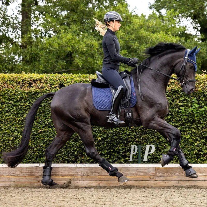 LeMieux Crystal Suede Dressage Saddle Pad - Navy-1