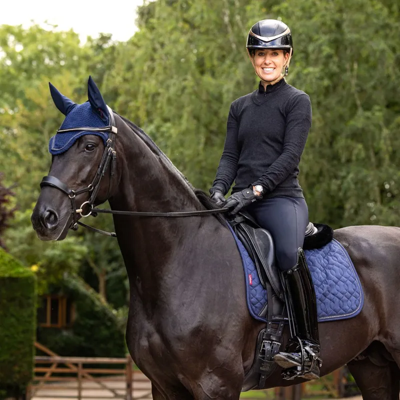 LeMieux Crystal Suede Dressage Saddle Pad - Navy-2