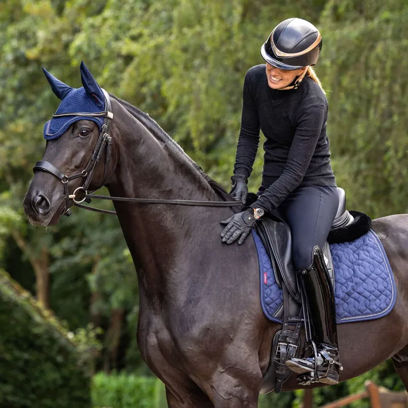 LeMieux Crystal Suede Dressage Saddle Pad - Navy-3