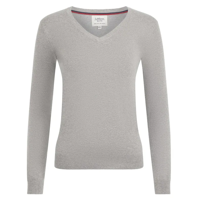 LeMieux Elite V-Neck Ladies Sweater - Grey-1