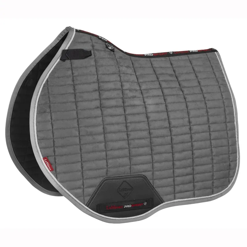 LeMieux ProSport Suede Eurojump Saddle Pad - Grey/Silver-1