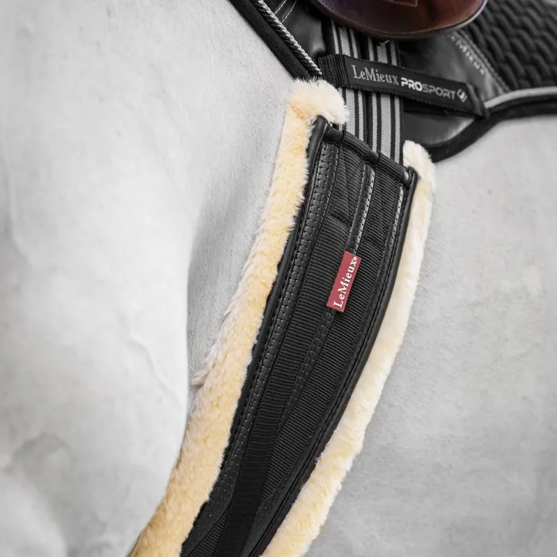LeMieux Anatomic Fleece Lined Girth - Black/Natural-1