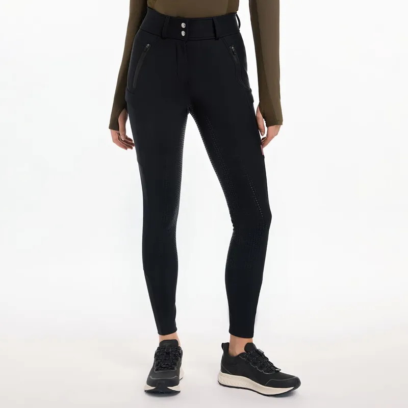 LeMieux DryTex Waterproof Full Grip Womens Winter Breeches - Black-2