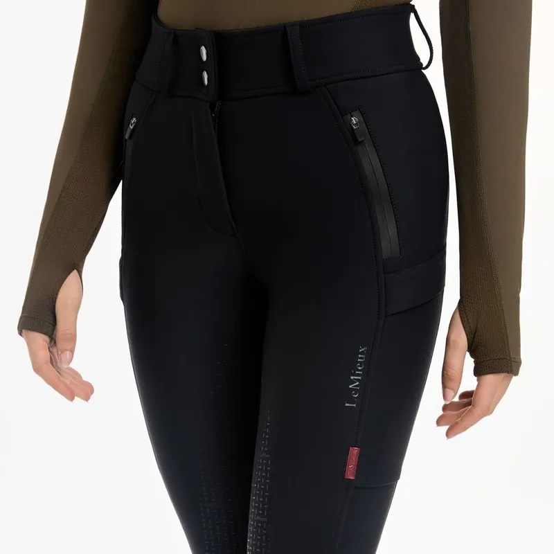 LeMieux DryTex Waterproof Full Grip Womens Winter Breeches - Black-4
