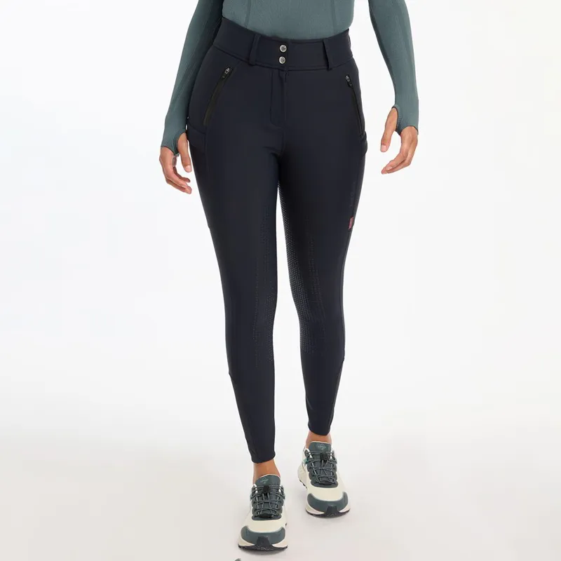 LeMieux DryTex Waterproof Full Grip Women's Winter Breeches - Navy-2