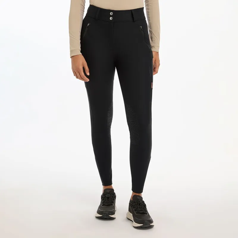 LeMieux DryTex Waterproof Knee Grip Womens Breeches - Black-2