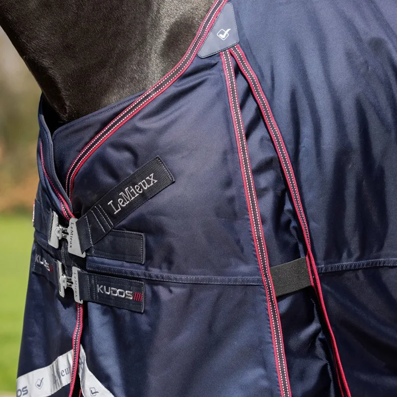 LeMieux Kudos Thermo Layer 100g Detachable Neck Turnout Blanket - Navy-2