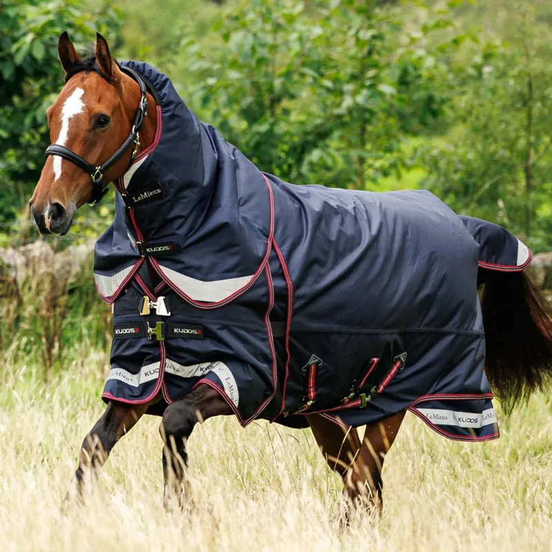LeMieux Kudos Thermo Layer 300g Detachable Neck Turnout Blanket - Navy