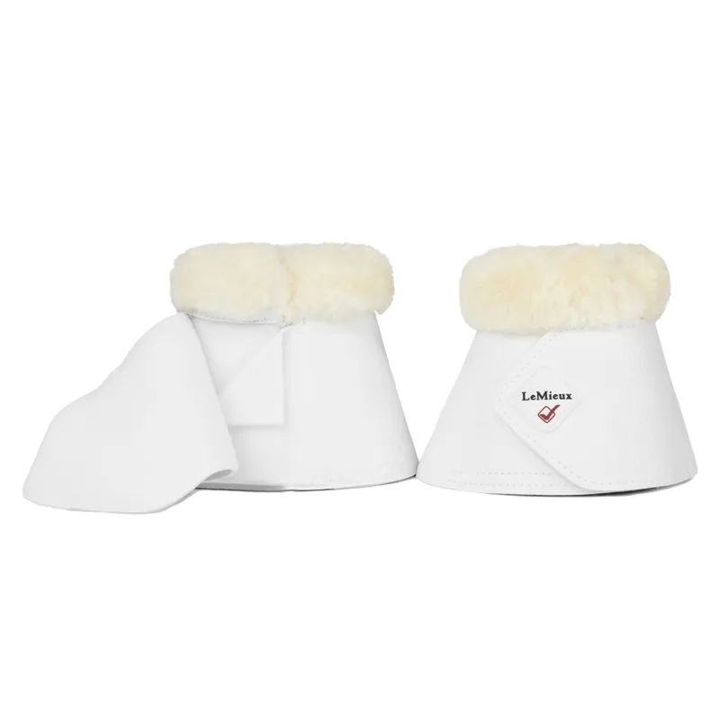 LeMieux Fleece WrapRound Bell Boots - White Natural-1