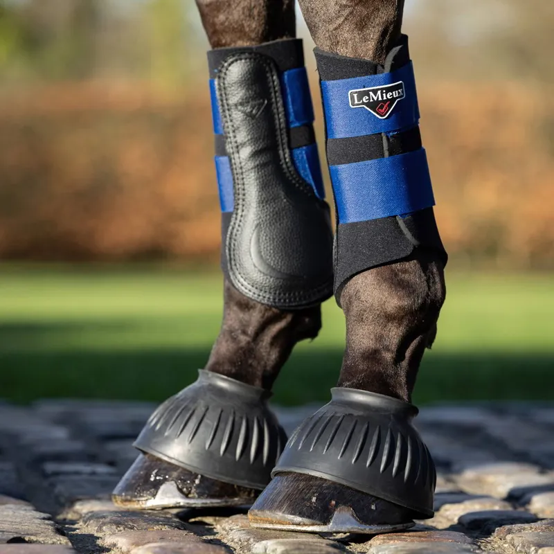 LeMieux Rubber Pull On Bell Boots - Black-1