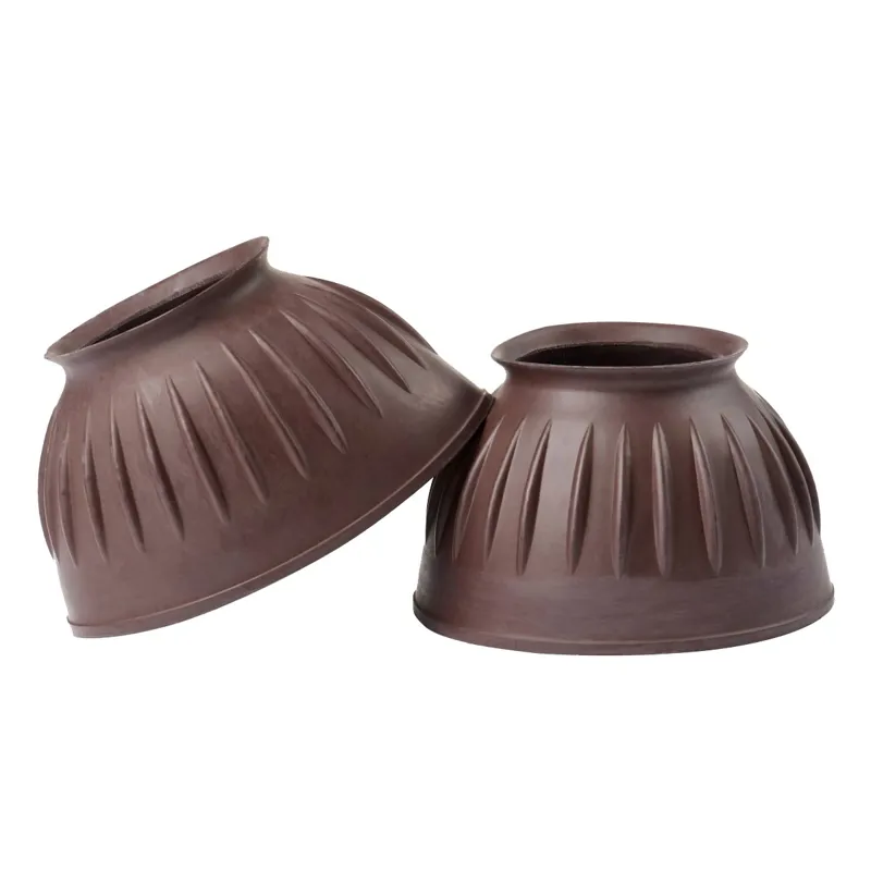 LeMieux Rubber Pull On Bell Boots - Brown