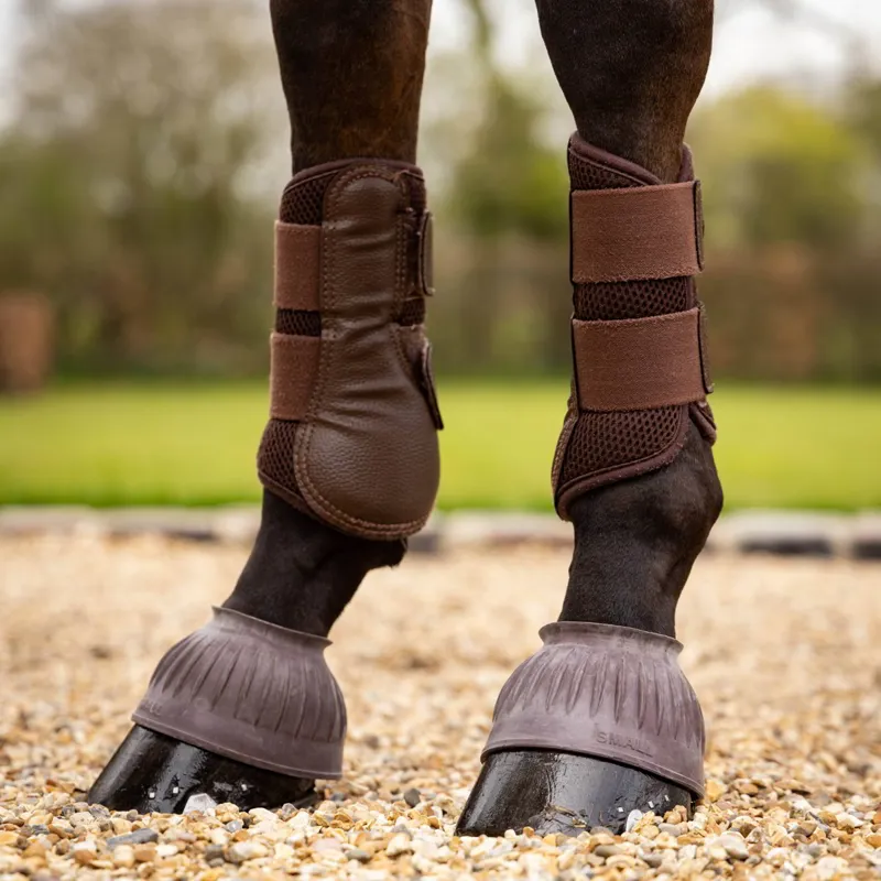LeMieux Rubber Pull On Bell Boots - Brown-1