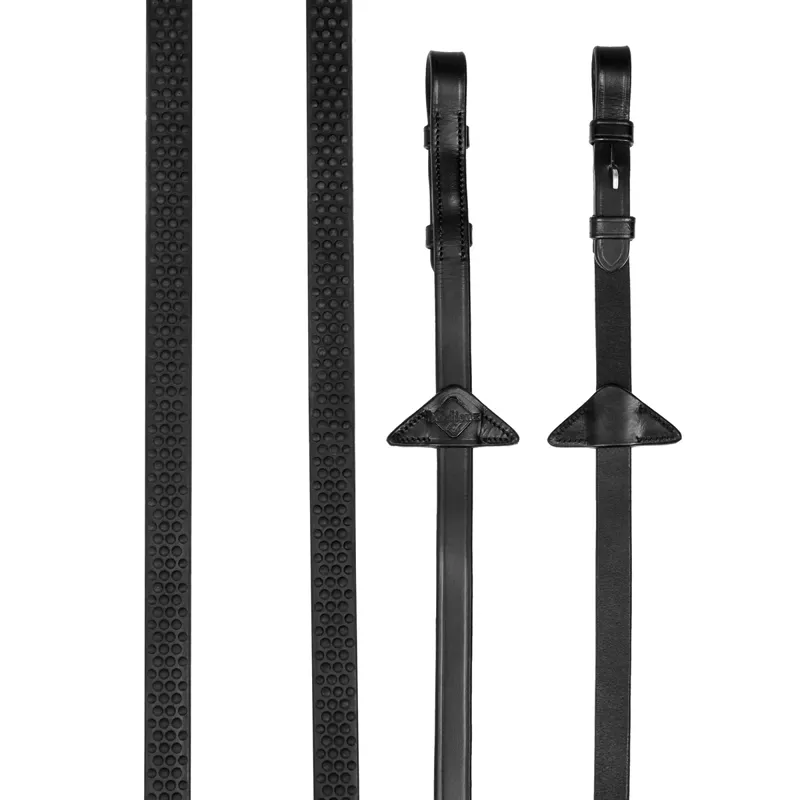 LeMieux Soft Rubber Reins - Black/Black-1