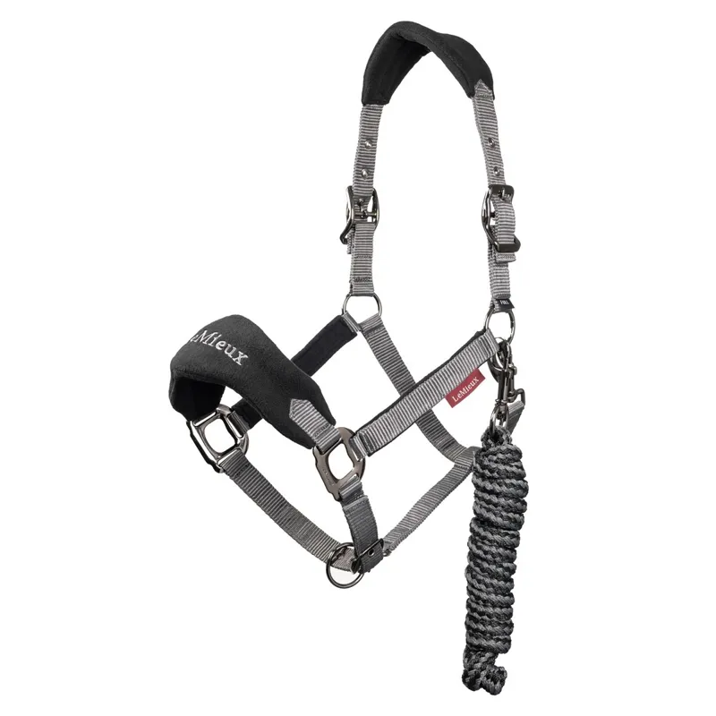 LeMieux Vogue Halter and Lead Rope Set - Black/Grey-1
