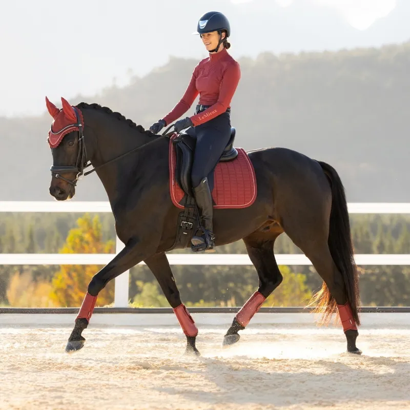 LeMieux Suede Dressage Saddle Pad - Russet-2
