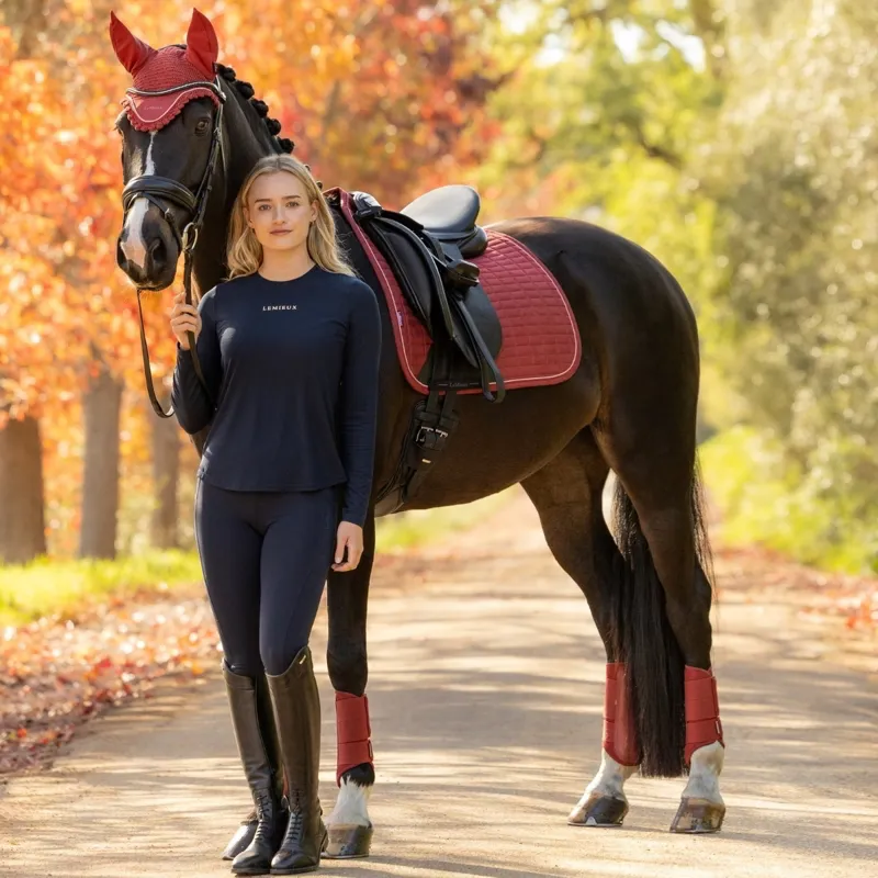 LeMieux Suede Dressage Saddle Pad - Russet-1