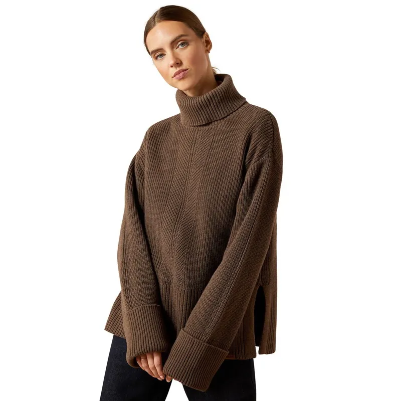 Ariat Country Lendal Womens Sweater - Coffee Brown Heather