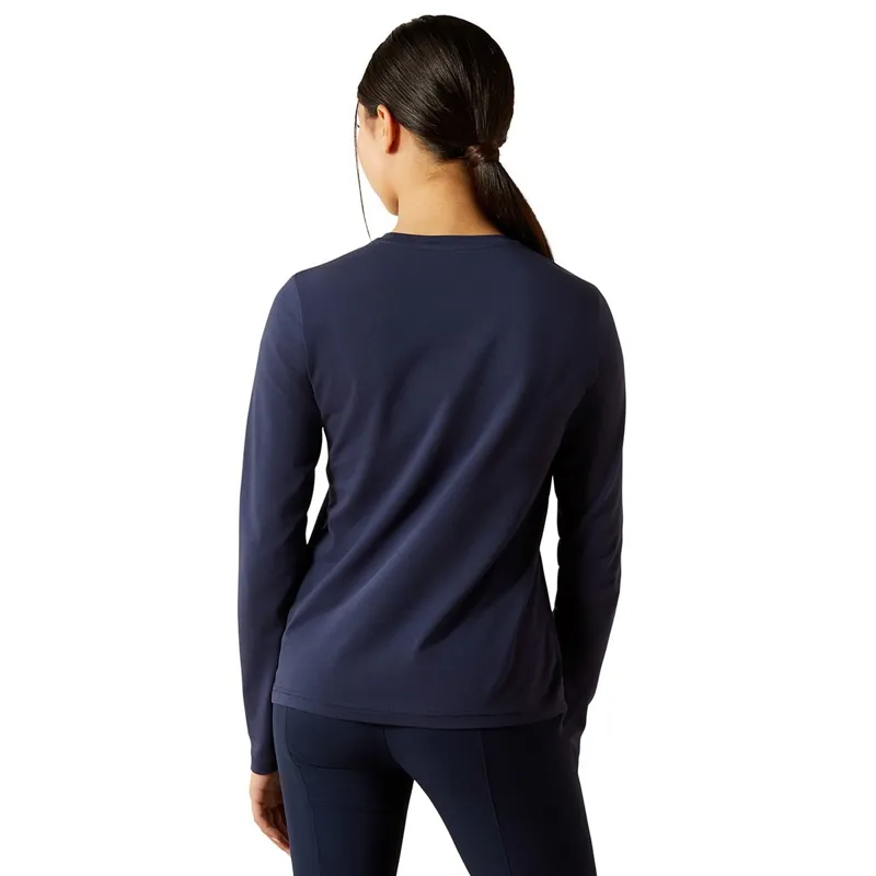 Ariat Liberty Jump Junior Girls Long Sleeve Tee - Navy-2