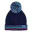 Lighthouse Bobbie Junior Pom-pom Hat - Pink Purple Teal Stripe