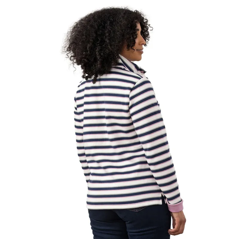 Lighthouse Haven II Women's Brushed Jersey - Navy/Sage/Rosa Stripe-4