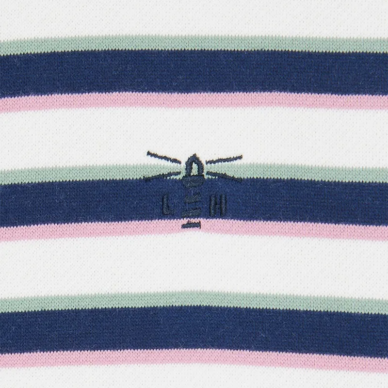 Lighthouse Haven II Women's Brushed Jersey - Navy/Sage/Rosa Stripe-7