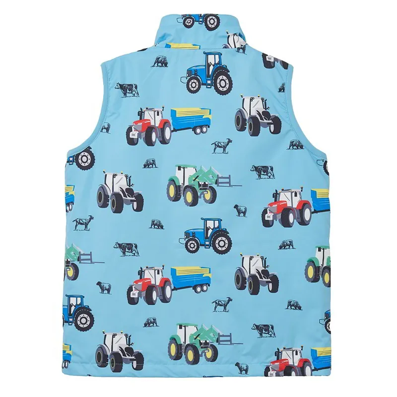 Lighthouse Alex Junior Boys Waterproof Vest - Blue Tractor Print-1