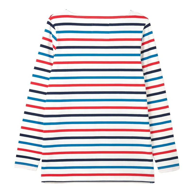 Lighthouse Causeway Long Sleeve Women's Top - Rhubarb/Teal Stripe-1