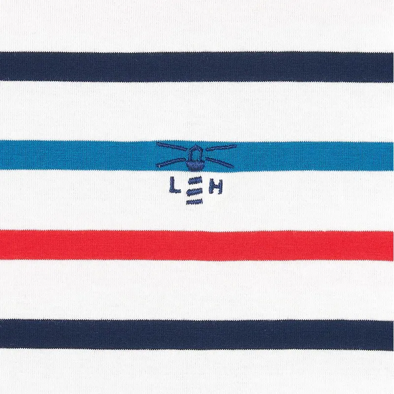 Lighthouse Causeway Long Sleeve Women's Top - Rhubarb/Teal Stripe-2
