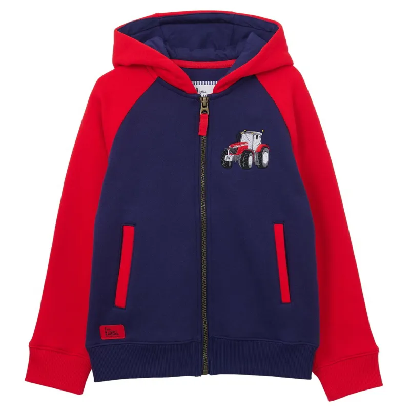 Lighthouse Jackson Junior Boys Full Zip Hoodie - Red Tractor Print