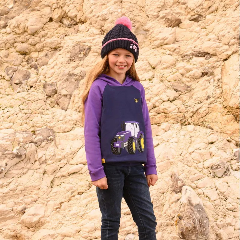 Lighthouse Jill Junior Girls Hoodie - Purple Tractor-6