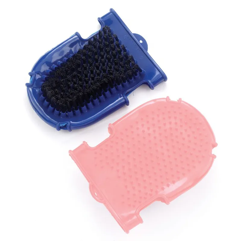 Lincoln Dual Purpose Grooming Mitt - Blue-1