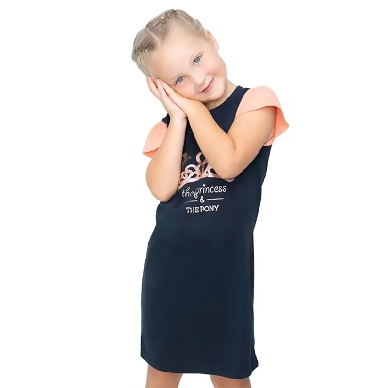Little Rider Princess and the Pony Junior Nightgown - Navy/Peach-1