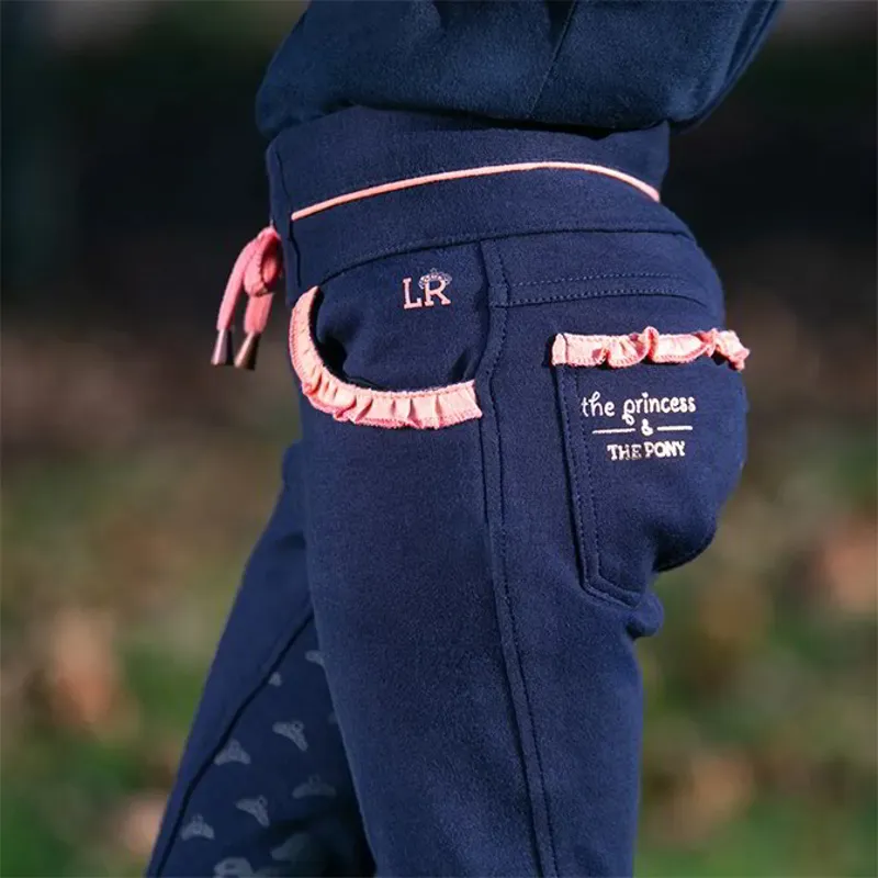 Little Rider Princess and the Pony Pull On Jodhpurs - Navy/Peach-5