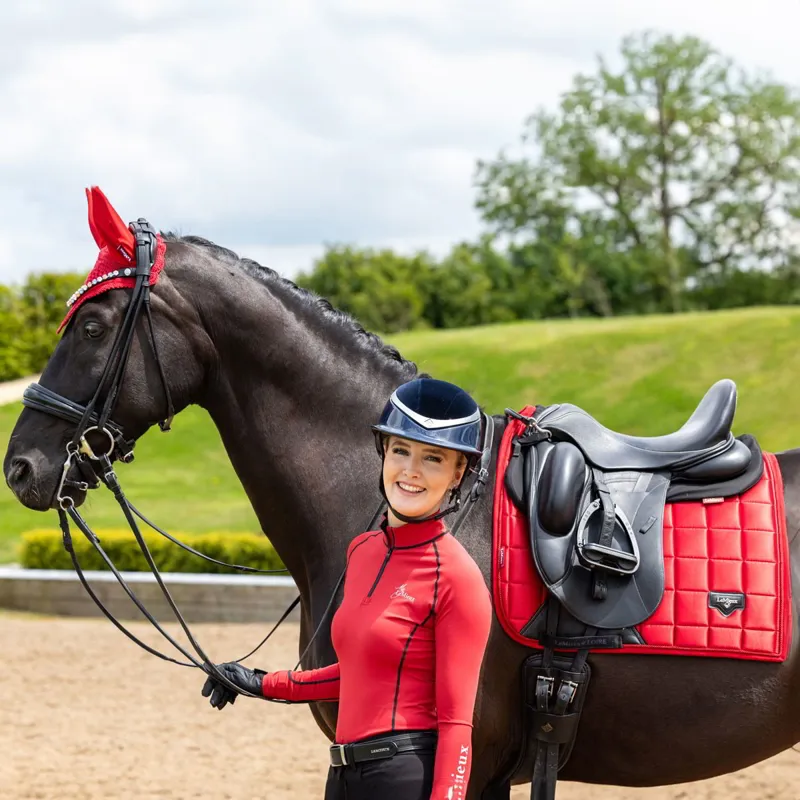 LeMieux Loire Classic Satin Dressage Square - Chili-4
