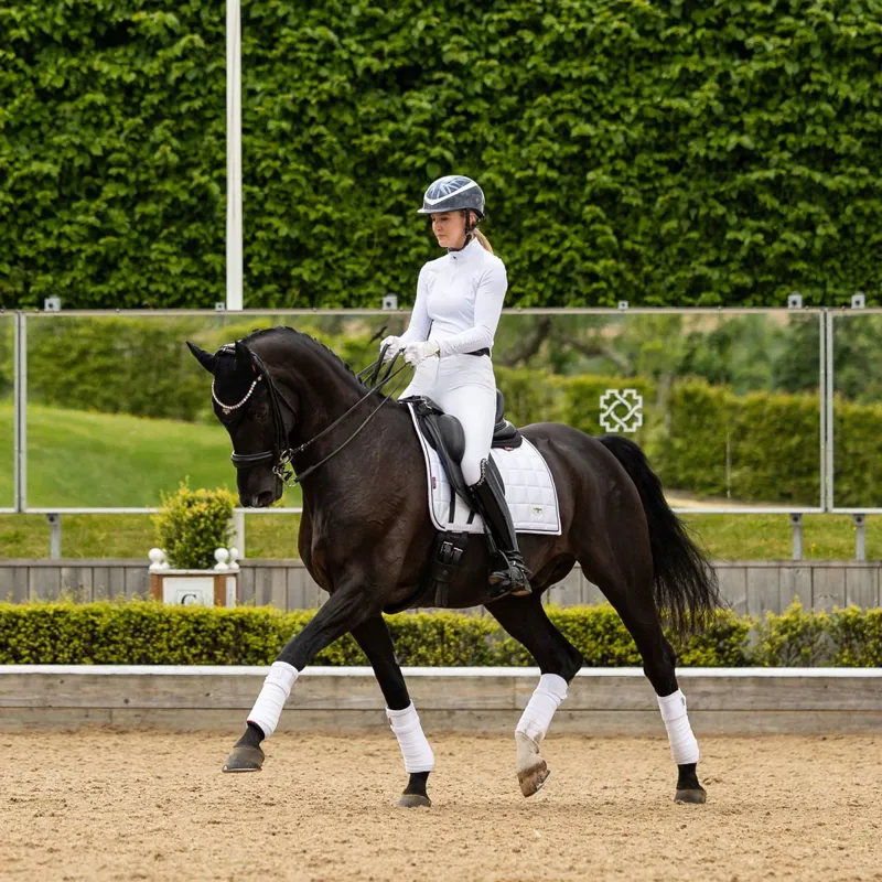 LeMieux Loire Classic Satin Dressage Saddle Pad - White-7