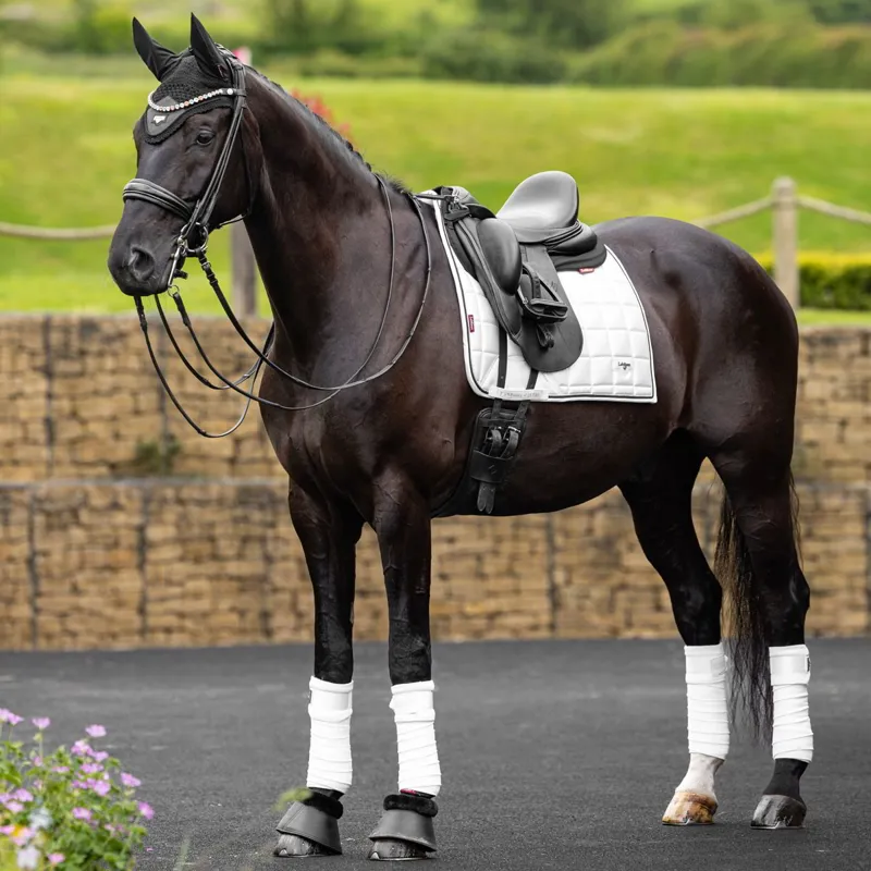 LeMieux Loire Classic Satin Dressage Saddle Pad - White-6