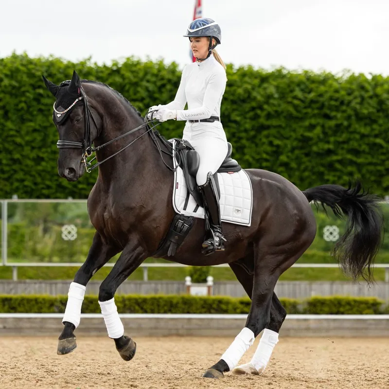 LeMieux Loire Classic Satin Dressage Saddle Pad - White-3
