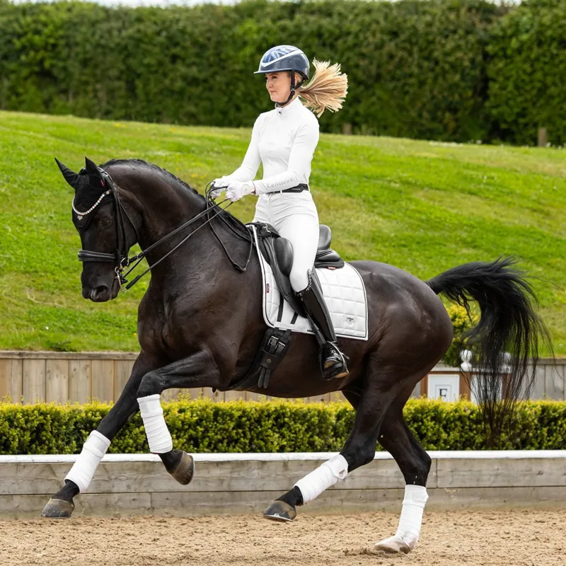 LeMieux Loire Classic Satin Dressage Saddle Pad - White-2