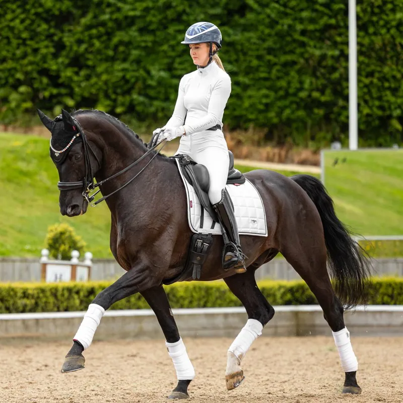 LeMieux Loire Classic Satin Dressage Saddle Pad - White-1