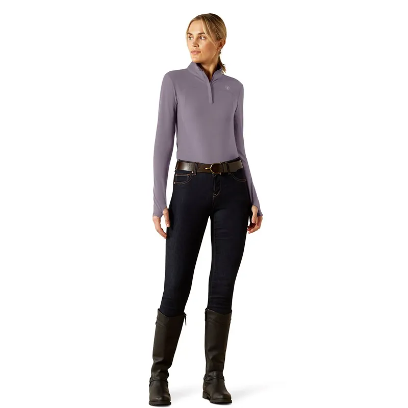 Ariat Lowell 3.0 1/4 Zip Women's Base Layer - Purple Ash-1