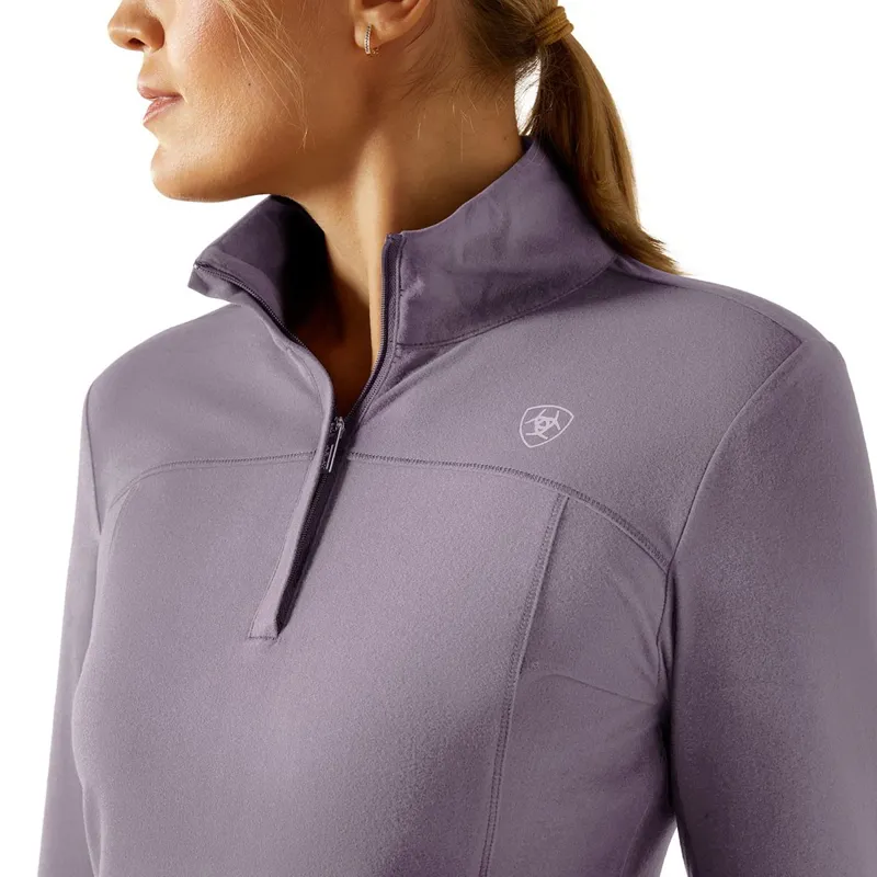 Ariat Lowell 3.0 1/4 Zip Women's Base Layer - Purple Ash-3