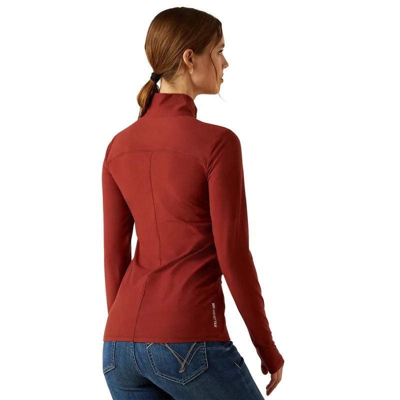 Ariat Lowell 3.0 1/4 Zip Women's Base Layer - Madder Brown-2