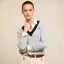 Holland Cooper Lucy Knit V-Neck Ladies Sweater - Pale Blue