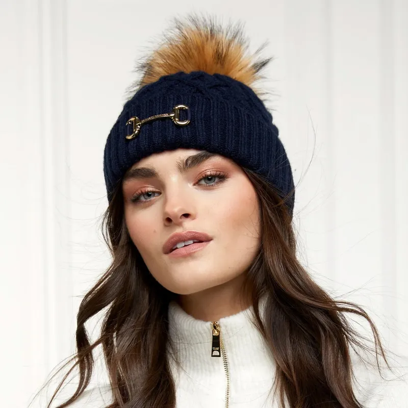 Holland Cooper Horse Bit Pom-pom Hat - Ink Navy-2